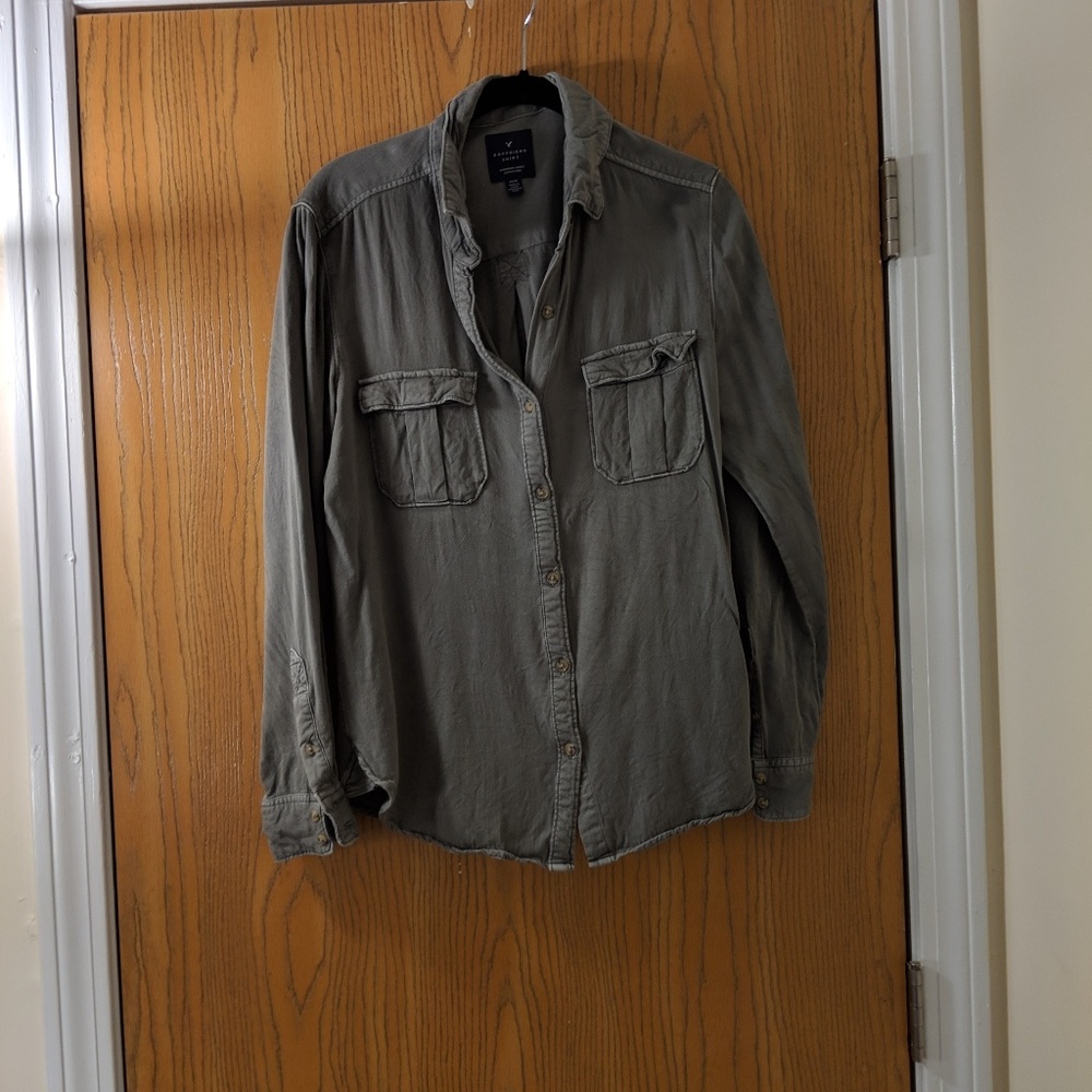 Casual Green Button Down
